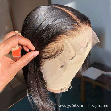 Raw Brazilian Short Bob Human Hair HD Lace Front Wig Wholesale Cheap Straight Natural Human Hair Bob Style Wigs For Black Women